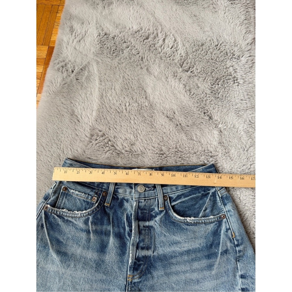 AGOLDE Parker Denim Shorts 25 Blue High Rise Cutoff Distressed Organic Cotton - Picture 7 of 9